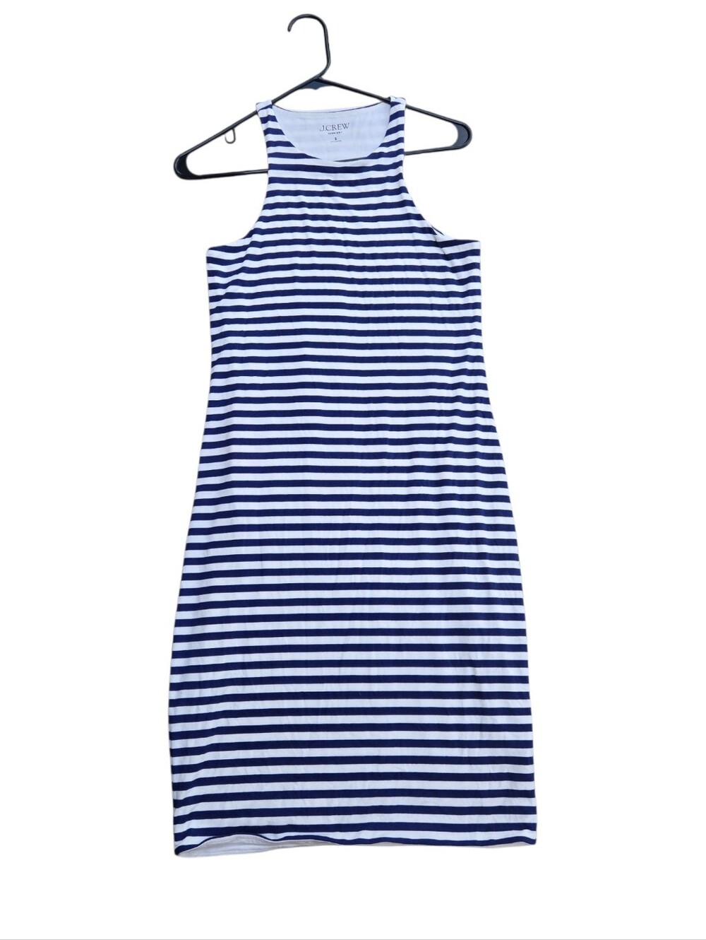 J. CREW FormKnit Stretchy Dress Size Small Navy Stripes Preppy